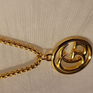 Unisex, Iconic GG Logo Gold Plated Pendant 24" Chain